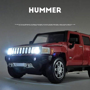 Planet Gates 1:24 high simulation alloy Hummer H3 off-road vehicle sound and light can open the door boy educational toy car model for gifts