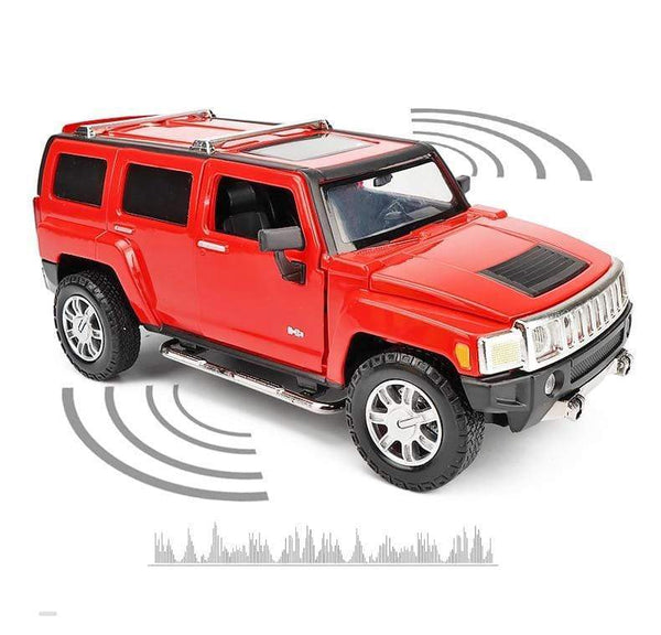 Planet Gates 1:24 high simulation alloy Hummer H3 off-road vehicle sound and light can open the door boy educational toy car model for gifts