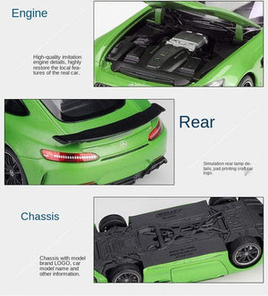 Planet Gates 1:24 Mercedes-Benz AMG GT R Alloy Metal Diecast Cars Model Inital Toy Car Children Boy Toys collection toy tools gift