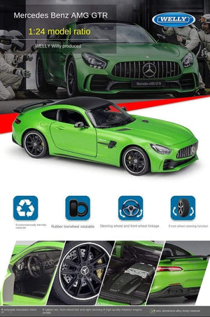 Planet Gates 1:24 Mercedes-Benz AMG GT R Alloy Metal Diecast Cars Model Inital Toy Car Children Boy Toys collection toy tools gift
