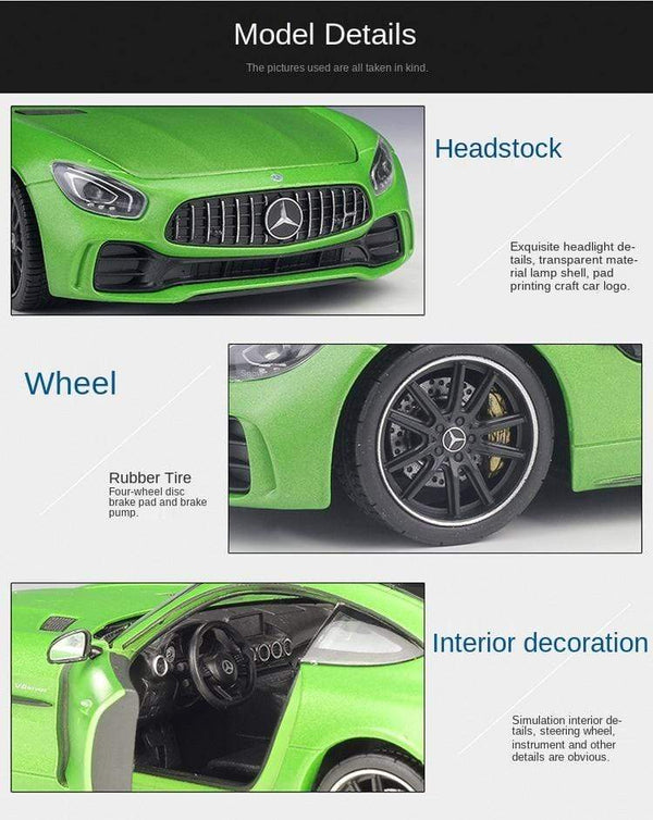 Planet Gates 1:24 Mercedes-Benz AMG GT R Alloy Metal Diecast Cars Model Inital Toy Car Children Boy Toys collection toy tools gift