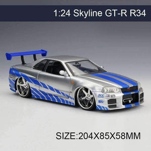 Planet Gates 1:24 Model Car Skyline GT-R GTR R34 Metal Vehicle Play Collectible Models Sport Cars toys For Gift FAST AND FURIOUS 8 F8