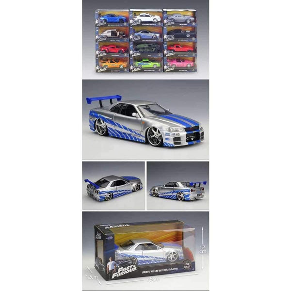 Planet Gates 1:24 Model Car Skyline GT-R GTR R34 Metal Vehicle Play Collectible Models Sport Cars toys For Gift FAST AND FURIOUS 8 F8