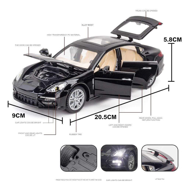 Planet Gates 1:24 Panamera  Alloy Car Model Diecasts Toy Vehicles Toy Cars Sound and light Kid Toys For Children Gifts Boy Toy