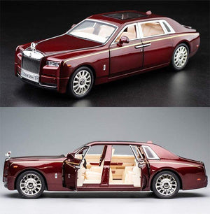 Planet Gates 1:24 Rolls-Royce Phantom Car Model Simulation Sound and Light Pull Back Alloy Cullinan Decoration Boy Toy Car Collection Gifts