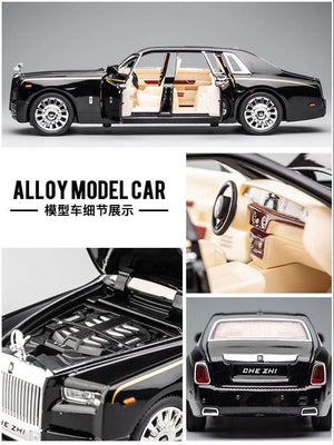 Planet Gates 1:24 Rolls-Royce Phantom Car Model Simulation Sound and Light Pull Back Alloy Cullinan Decoration Boy Toy Car Collection Gifts