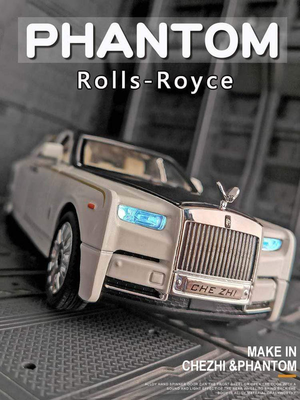 Planet Gates 1:24 Rolls-Royce Phantom Car Model Simulation Sound and Light Pull Back Alloy Cullinan Decoration Boy Toy Car Collection Gifts