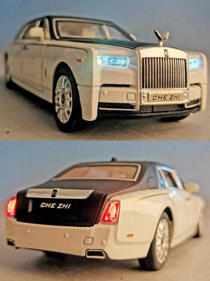 Planet Gates 1:24 Rolls-Royce Phantom Car Model Simulation Sound and Light Pull Back Alloy Cullinan Decoration Boy Toy Car Collection Gifts