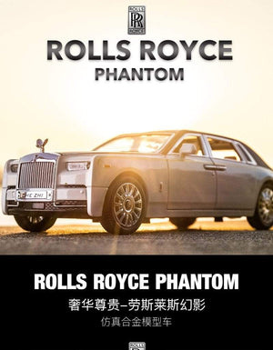 Planet Gates 1:24 Rolls-Royce Phantom Car Model Simulation Sound and Light Pull Back Alloy Cullinan Decoration Boy Toy Car Collection Gifts