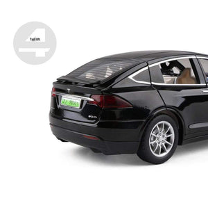 Planet Gates 1:24 Tesla Model X Alloy Car Model Diecast Metal Simulation Toy Vehicles Car Model Collection Sound and Light Childrens Toy Gift