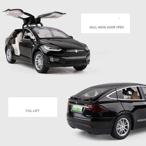 Planet Gates 1:24 Tesla Model X Alloy Car Model Diecast Metal Simulation Toy Vehicles Car Model Collection Sound and Light Childrens Toy Gift