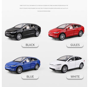 Planet Gates 1:24 Tesla Model X Alloy Car Model Diecast Metal Simulation Toy Vehicles Car Model Collection Sound and Light Childrens Toy Gift