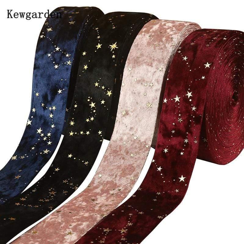 Planet Gates 1" 25mm 3/8" 10mm 5" 5cm Bronzing Start Layering Cloth Fabric Ribbon DIY Bow Sewing Accessories Handmade Tape 5 Meters