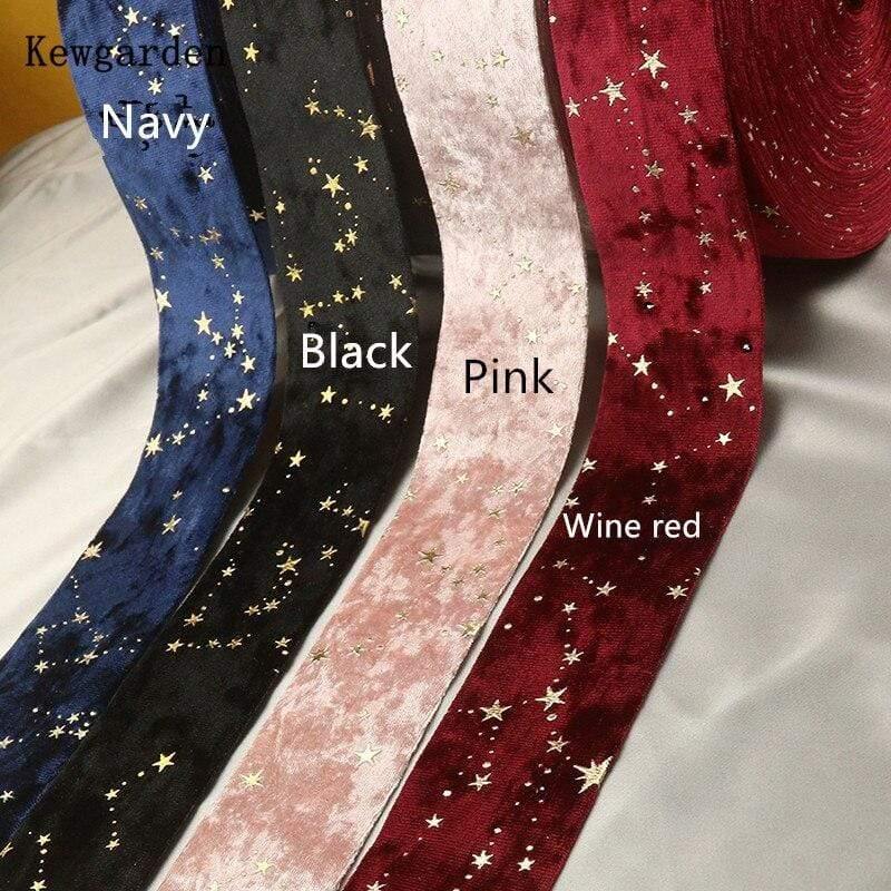 Planet Gates 1" 25mm 3/8" 10mm 5" 5cm Bronzing Start Layering Cloth Fabric Ribbon DIY Bow Sewing Accessories Handmade Tape 5 Meters