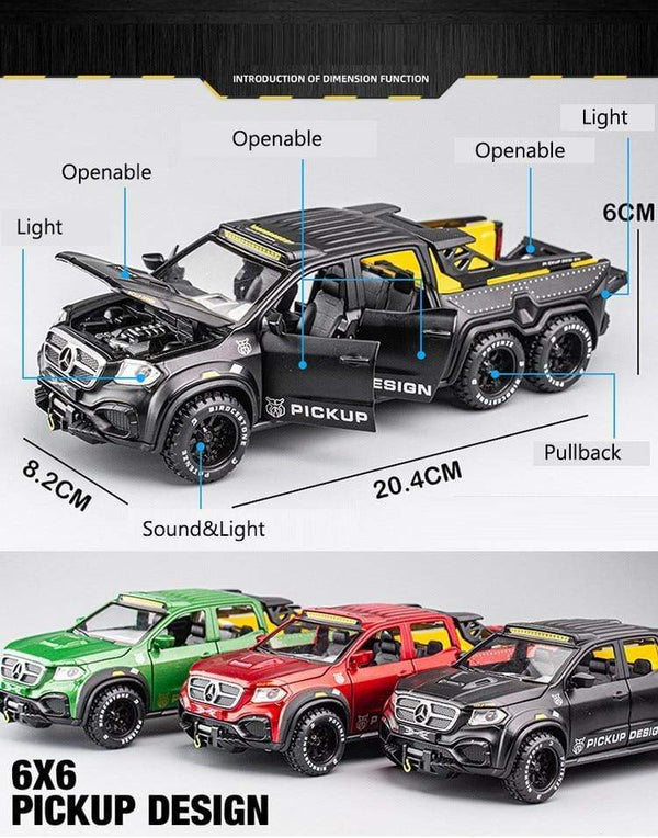 Planet Gates 1:28 Benz X-Class 6*6 Monster Trucks Diecasts & Toy Vehicles Car Model Miniature Scale Model Car Toys Children Collections