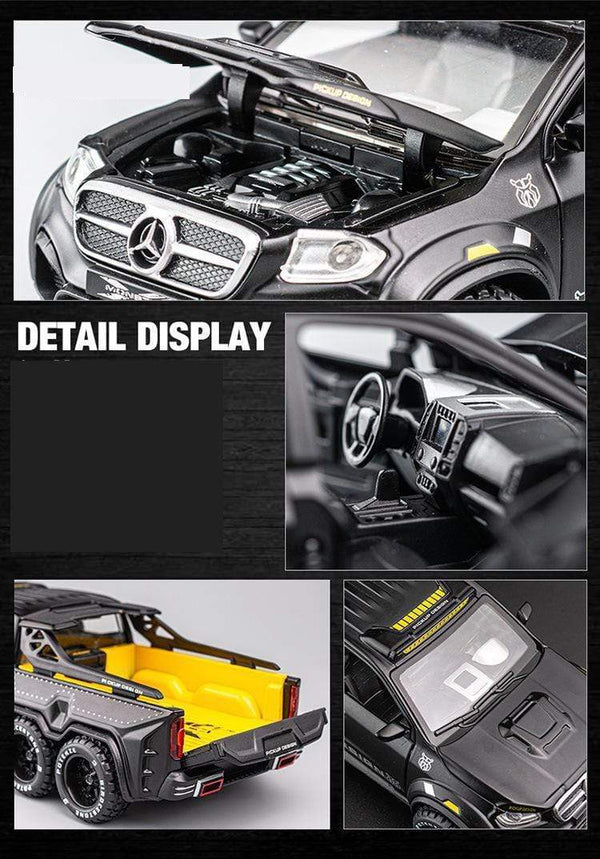 Planet Gates 1:28 Benz X-Class 6*6 Monster Trucks Diecasts & Toy Vehicles Car Model Miniature Scale Model Car Toys Children Collections