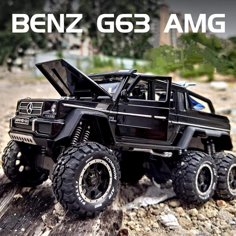 Planet Gates 1/28 Benzs G63 6*6 Big Tyre Alloy Pickup Car Model Diecast Metal Simulation Toy Off-road Vehicles Model Collection Children Gift