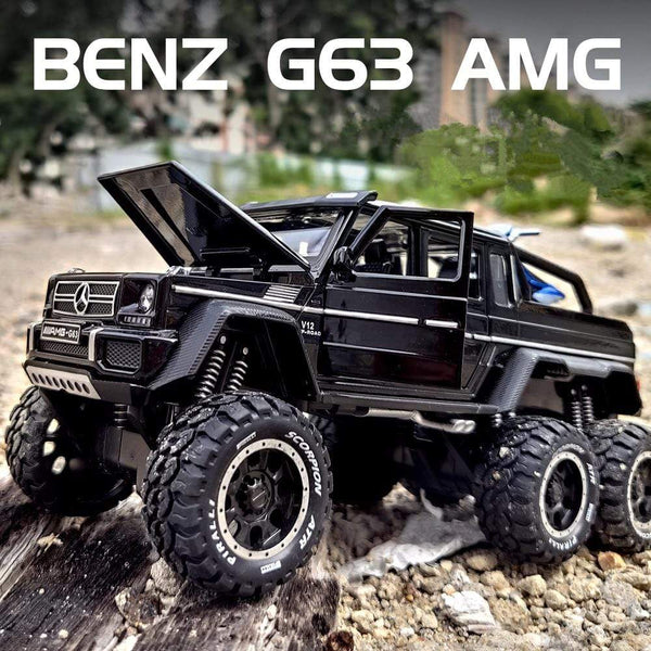 Planet Gates 1/28 Benzs G63 6*6 Big Tyre Alloy Pickup Car Model Diecast Metal Simulation Toy Off-road Vehicles Model Collection Children Gift