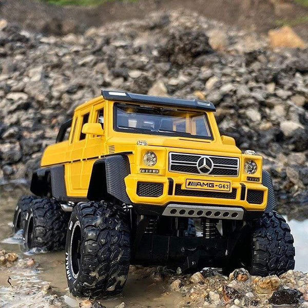 Planet Gates 1/28 Benzs G63 6*6 Big Tyre Alloy Pickup Car Model Diecast Metal Simulation Toy Off-road Vehicles Model Collection Children Gift