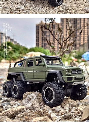 Planet Gates 1/28 Benzs G63 6*6 Big Tyre Alloy Pickup Car Model Diecast Metal Simulation Toy Off-road Vehicles Model Collection Children Gift