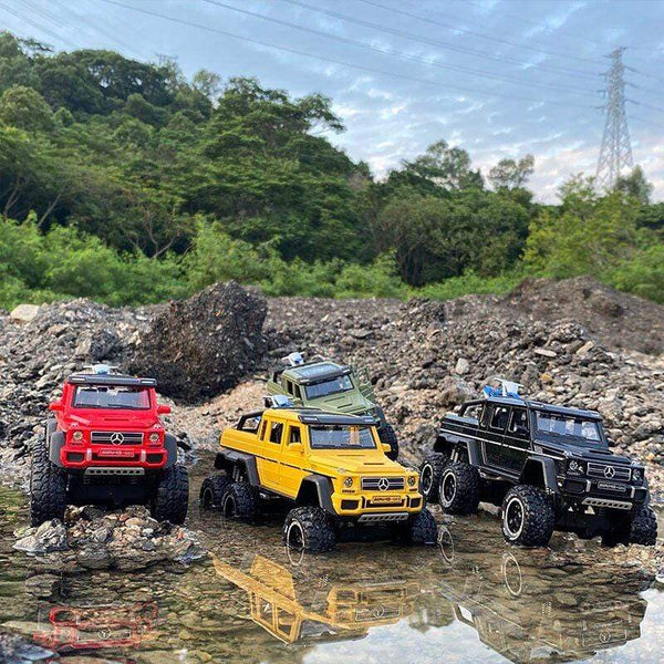 Planet Gates 1/28 Benzs G63 6*6 Big Tyre Alloy Pickup Car Model Diecast Metal Simulation Toy Off-road Vehicles Model Collection Children Gift