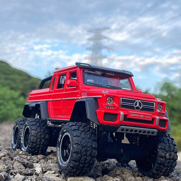 Planet Gates 1/28 Benzs G63 6*6 Big Tyre Alloy Pickup Car Model Diecast Metal Simulation Toy Off-road Vehicles Model Collection Children Gift