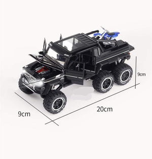 Planet Gates 1/28 Benzs G63 6*6 Big Tyre Alloy Pickup Car Model Diecast Metal Simulation Toy Off-road Vehicles Model Collection Children Gift