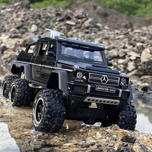 Planet Gates 1/28 Benzs G63 6*6 Big Tyre Alloy Pickup Car Model Diecast Metal Simulation Toy Off-road Vehicles Model Collection Children Gift