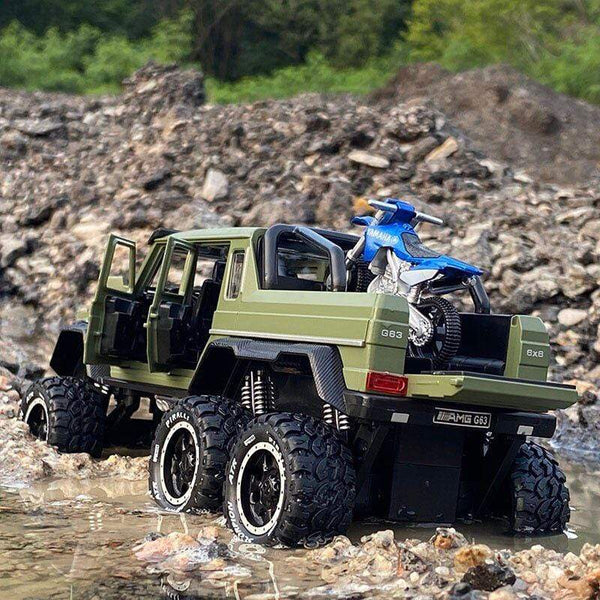 Planet Gates 1/28 Benzs G63 6*6 Big Tyre Alloy Pickup Car Model Diecast Metal Simulation Toy Off-road Vehicles Model Collection Children Gift