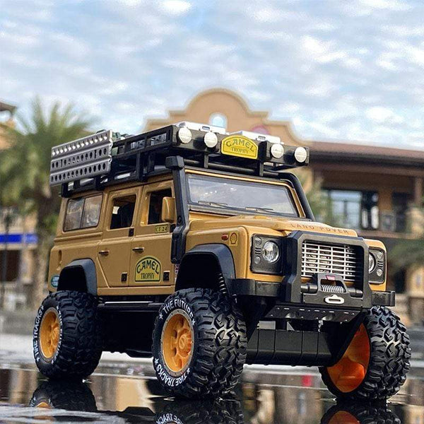 Planet Gates 1:28 Camel Cup Land Rover Defender Alloy Racing Car Model Diecasts & Toy Metal Toy Off-road Vehicles Model Collection Kids Gift
