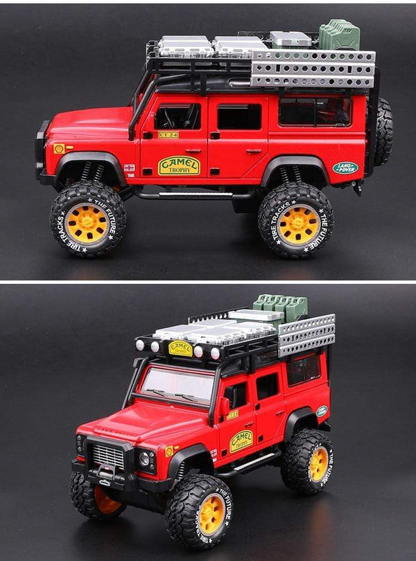 Planet Gates 1:28 Camel Cup Land Rover Defender Alloy Racing Car Model Diecasts & Toy Metal Toy Off-road Vehicles Model Collection Kids Gift