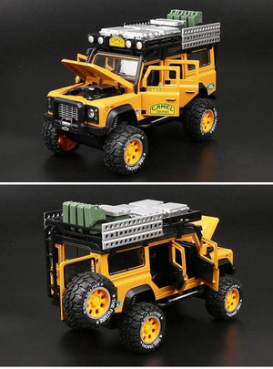 Planet Gates 1:28 Camel Cup Land Rover Defender Alloy Racing Car Model Diecasts & Toy Metal Toy Off-road Vehicles Model Collection Kids Gift