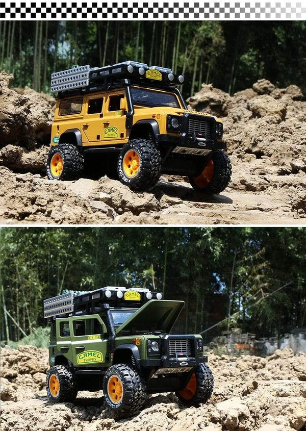 Planet Gates 1:28 Camel Cup Land Rover Defender Alloy Racing Car Model Diecasts & Toy Metal Toy Off-road Vehicles Model Collection Kids Gift