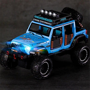 Planet Gates 1:28 Jeep Wild Gladiator Big Tire Alloy Pickup Off-road Vehicle Model Alloy Car Model Decoration Sound and Light Pull Back Toy