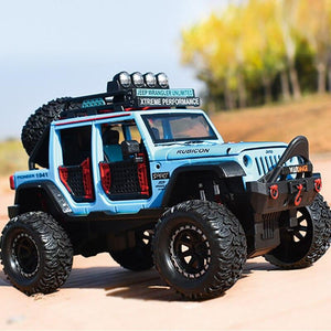 Planet Gates 1:28 Jeep Wild Gladiator Big Tire Alloy Pickup Off-road Vehicle Model Alloy Car Model Decoration Sound and Light Pull Back Toy