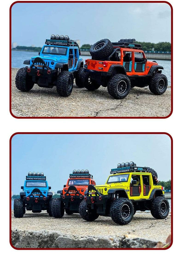 Planet Gates 1:28 Jeep Wild Gladiator Big Tire Alloy Pickup Off-road Vehicle Model Alloy Car Model Decoration Sound and Light Pull Back Toy