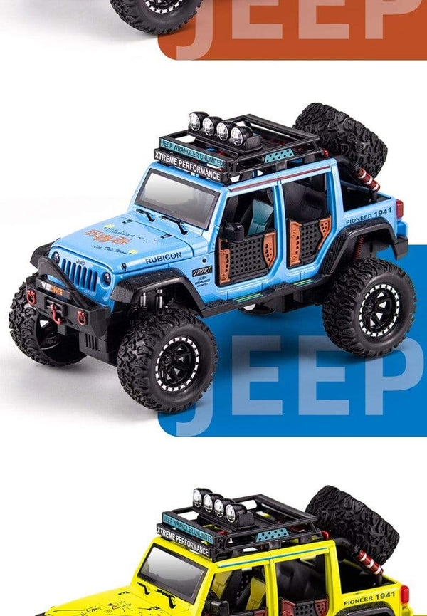 Planet Gates 1:28 Jeep Wild Gladiator Big Tire Alloy Pickup Off-road Vehicle Model Alloy Car Model Decoration Sound and Light Pull Back Toy