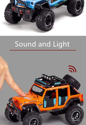 Planet Gates 1:28 Jeep Wild Gladiator Big Tire Alloy Pickup Off-road Vehicle Model Alloy Car Model Decoration Sound and Light Pull Back Toy