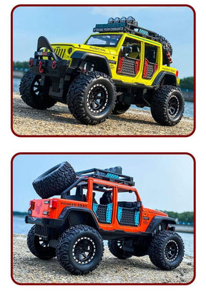 Planet Gates 1:28 Jeep Wild Gladiator Big Tire Alloy Pickup Off-road Vehicle Model Alloy Car Model Decoration Sound and Light Pull Back Toy