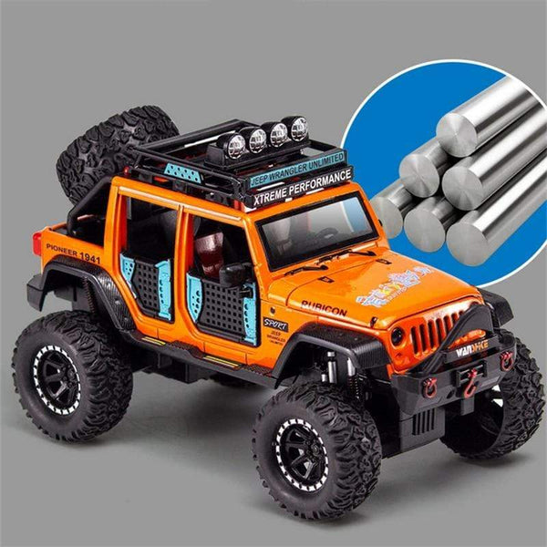 Planet Gates 1:28 Jeep Wild Gladiator Big Tire Alloy Pickup Off-road Vehicle Model Alloy Car Model Decoration Sound and Light Pull Back Toy