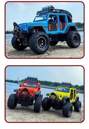 Planet Gates 1:28 Jeep Wild Gladiator Big Tire Alloy Pickup Off-road Vehicle Model Alloy Car Model Decoration Sound and Light Pull Back Toy