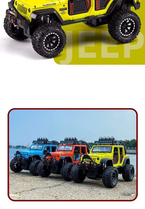 Planet Gates 1:28 Jeep Wild Gladiator Big Tire Alloy Pickup Off-road Vehicle Model Alloy Car Model Decoration Sound and Light Pull Back Toy