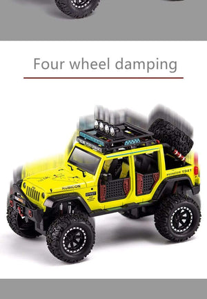 Planet Gates 1:28 Jeep Wild Gladiator Big Tire Alloy Pickup Off-road Vehicle Model Alloy Car Model Decoration Sound and Light Pull Back Toy