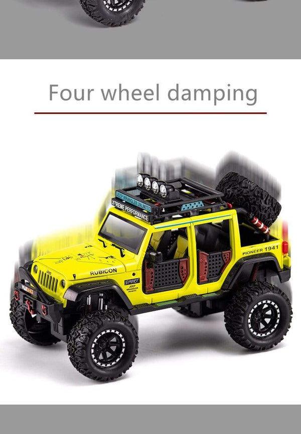 Planet Gates 1:28 Jeep Wild Gladiator Big Tire Alloy Pickup Off-road Vehicle Model Alloy Car Model Decoration Sound and Light Pull Back Toy