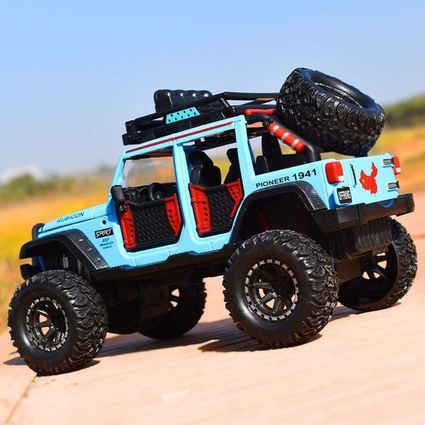 Planet Gates 1:28 Jeep Wild Gladiator Big Tire Alloy Pickup Off-road Vehicle Model Alloy Car Model Decoration Sound and Light Pull Back Toy