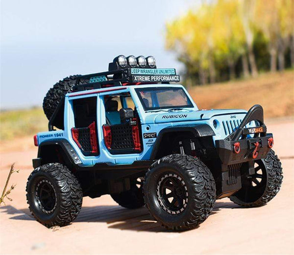 Planet Gates 1:28 Jeep Wild Gladiator Big Tire Alloy Pickup Off-road Vehicle Model Alloy Car Model Decoration Sound and Light Pull Back Toy