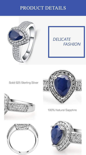 Planet Gates 1.29Ct Oval Natural Blue Sapphire Gemstone Wedding For Women Weddings 925 Sterling Silver Fashion Fine Jewelry