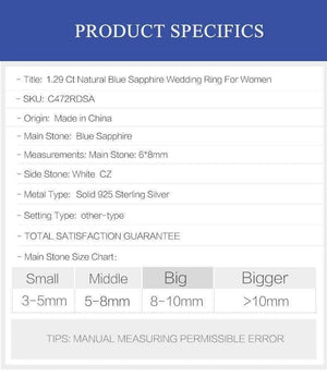 Planet Gates 1.29Ct Oval Natural Blue Sapphire Gemstone Wedding For Women Weddings 925 Sterling Silver Fashion Fine Jewelry