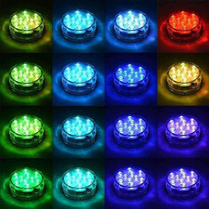 Planet Gates 1/3/4 PCS 10 Led Remote Controlled RGB Submersible Light Battery Operated Underwater Night Lamp Vase Bowl Outdoor Garden Party