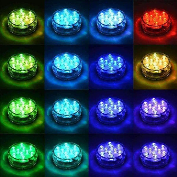 Planet Gates 1/3/4 PCS 10 Led Remote Controlled RGB Submersible Light Battery Operated Underwater Night Lamp Vase Bowl Outdoor Garden Party